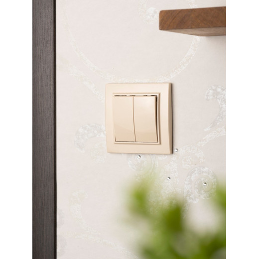 EKF Basic Минск Бежевый Выключатель 2-кл, 10А, СП