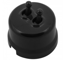 BIRONI Лизетта Пластик Черный Кнопка 2-кл (тумблерный)