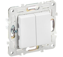 IEK SKANDY Арктический белый Выключатель 2-клавишный 10А SK-V04W