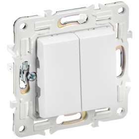 IEK SKANDY Арктический белый Выключатель 2-клавишный 10А SK-V04W