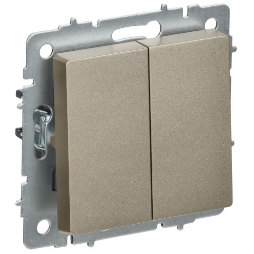 IEK BRITE Шампань Выключ. 2-кл. перекр. 10А ВС10-2-3-БрШ