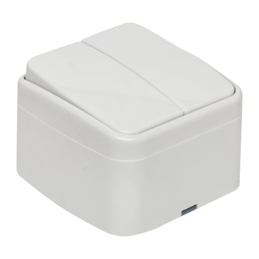 EKF Basic Минск Белый Выключатель 2-кл, 10А, ОП