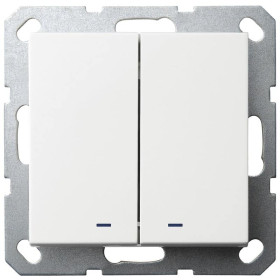 Jasmart G Белый глянцевый Выключатель 2-кл с подсветкой 10A 250V~