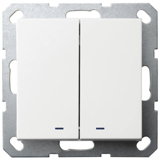 Jasmart G Белый глянцевый Выключатель 2-кл с подсветкой 10A 250V~