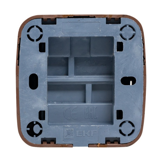 EKF Basic Минск Темное дерево Выключатель 1-кл, 10А, ОП