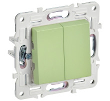 IEK SKANDY Мятный Выключатель 2-клавишный перекрестный 10А SK-V06G