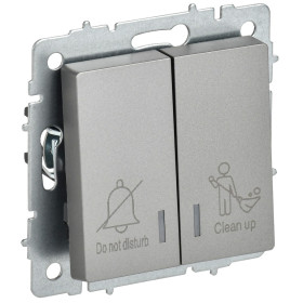 IEK BRITE Выключ. 2-кл. с инд. отел. 10А ВС10-2-9-БрС сталь