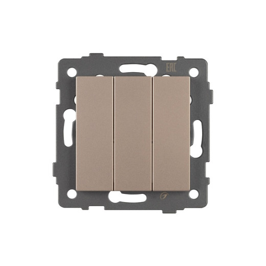 Arlight Механизм выключателя трехклавишный непроходной SWT-MK03-PL-GD-V (250V, 10A) (-)