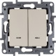 Legrand Etika Слоновая кость Выключатель 2-х клавишный с подсветкой, 10А, Винтовые клеммы