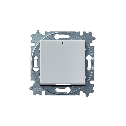 ABB EPJ Levit серый / белый Выключатель 1-клавишный с подсветкой