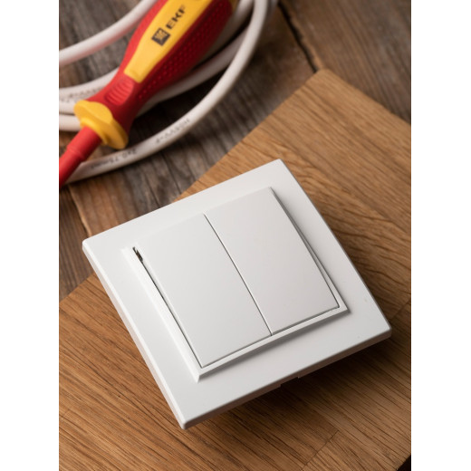 EKF Basic Минск Белый Выключатель 2-кл, 10А, СП