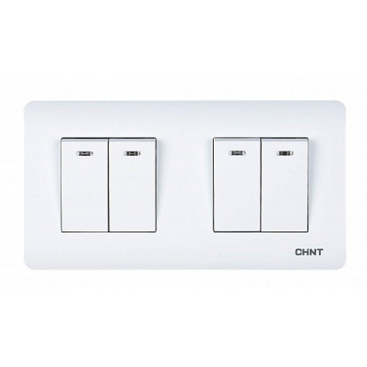 CHINT 4-клавишный выключатель с LED-подсветкой 10А 250В