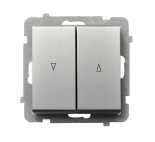 Ospel Sonata Серебро матовое Выключатель жалюзийный, без рамки