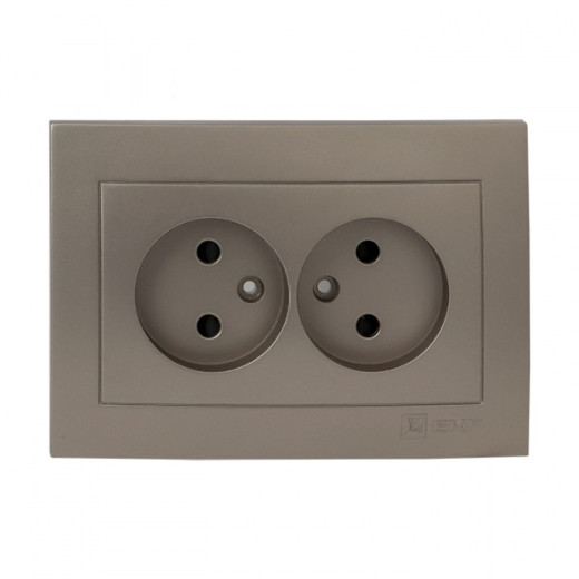 EKF PROxima Валенсия лицевая панель розетка 2-местной б/з 10А кашемир с защ. штор.