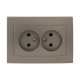 EKF PROxima Валенсия лицевая панель розетка 2-местной б/з 10А кашемир с защ. штор.