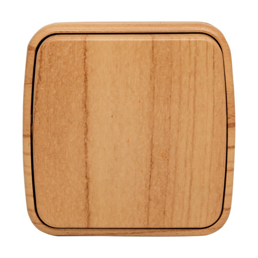 EKF Basic Минск Светлое дерево Выключатель 1-кл, 10А, ОП