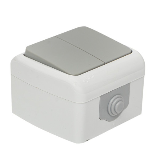 EKF PROxima Мурманск Выключатель 2-клавишный 10А IP54 серый