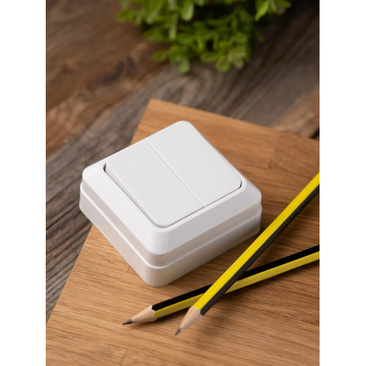 EKF PROxima Рим Выключатель 2-клавишный 10А белый