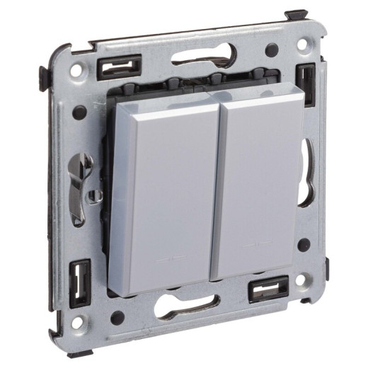 DKC Avanti Выключатель двухклавишный в стену, 