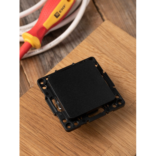 EKF PROxima Стокгольм Черный Выключатель 1-кл, 10А