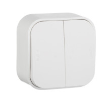 Legrand Quteo Белый Выключатель 2-клавишный 10А