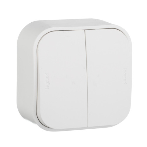 Legrand Quteo Белый Выключатель 2-клавишный 10А