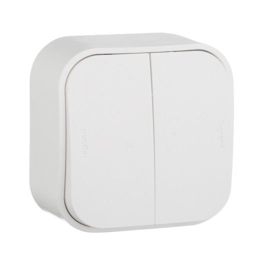 Legrand Quteo Белый Выключатель 2-клавишный 10А