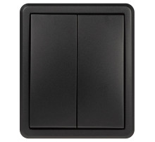 Выключатель ЭРА Эксперт 11-1205-05 двойной с подсветкой IP20 10АХ-250В ОУ антрацит