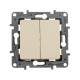 Legrand Etika Слоновая кость Выключатель 2-х клавишный, 10А, Винтовые клеммы