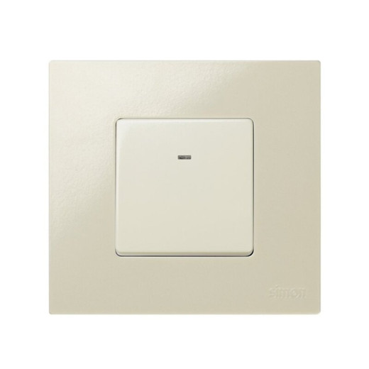 Simon 27 Мех Слоновая кость Выключатель 1-клавишный 2мод 1-полюсный с подсветкой