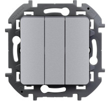 Legrand/Daccord INSPIRIA Алюминий Выключатель трехклавишный 10 AX - 250 В