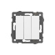 Arlight Механизм выключателя трехклавишный непроходной SWT-MK03-PL-WH-V (250V, 10A) (-)