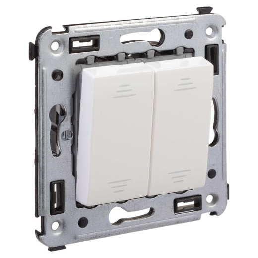 DKC Avanti Выключатель двухклавишный в стену, 