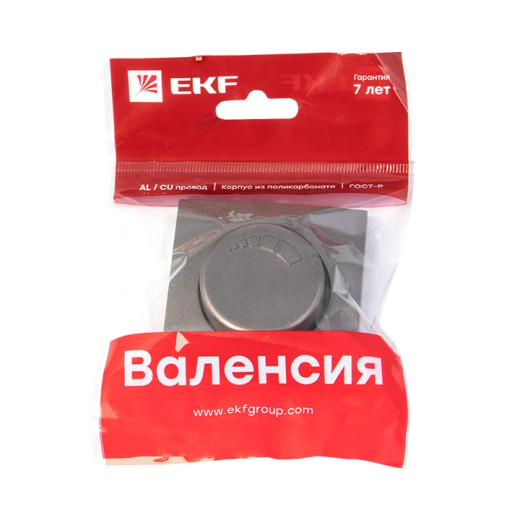 EKF PROxima Валенсия лицевая панель светорегулятора 600W 220В графит