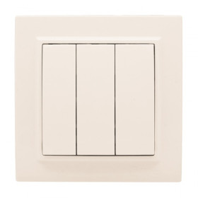 EKF Basic Минск Бежевый Выключатель 3-кл, 10А, СП