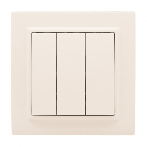 EKF Basic Минск Бежевый Выключатель 3-кл, 10А, СП