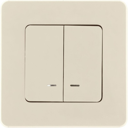 Legrand/Daccord INSPIRIA Слоновая кость Выключатель двухклавишный с подсветкой/индикацией 10 AX - 250 В