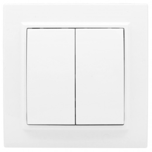 EKF Basic Минск Белый Выключатель 2-кл, 10А, СП