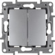 Legrand Etika Алюминий Выключатель 2-клавишный, автоматические клеммы, 10 AX, 250 В