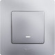 Legrand Etika Алюминий Выключатель 1-клавишный с подсветкой/индикацией, автоматические клеммы, 10 AX, 250 В