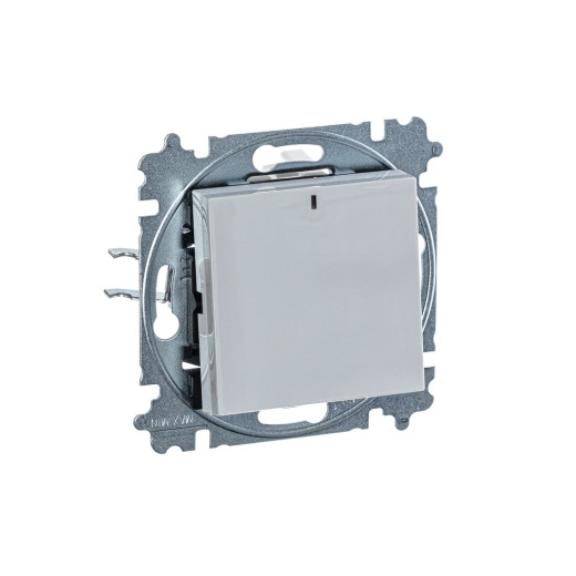 ABB EPJ Levit серый / белый Выключатель 1-клавишный с подсветкой