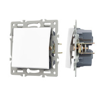 Механизм выключателя одноклавишный перекрёстный SWT-MKX1-PL-WH (250V, 16A) (Arlight, -)