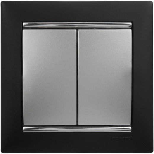 Legrand Valena Алюминий Выключатель 2-х клавишный