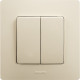 Legrand Etika Слоновая кость Выключатель 2-х клавишный, 10А, Винтовые клеммы