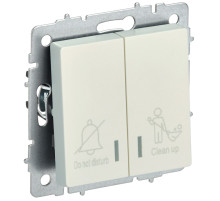 IEK BRITE Выключ. 2-кл. с инд. отел. 10А ВС10-2-9-БрЖ жемч.