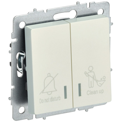 IEK BRITE Выключ. 2-кл. с инд. отел. 10А ВС10-2-9-БрЖ жемч.