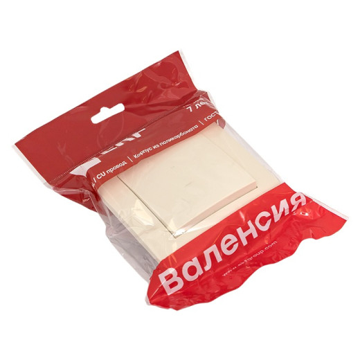 EKF Валенсия выключатель 1-кл. 10А кремовый перекрестный