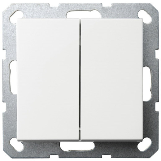 Jasmart G Белый глянцевый Выключатель 2-кл 10A 250V~