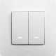 Legrand Etika Белый Выключатель 2-х клавишный с подсветкой, 10А, Винтовые клеммы