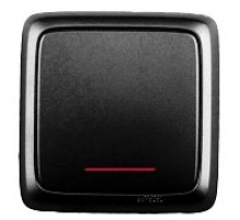 HEGEL ВА10-114-08 Черный Выключатель открытой установки, одноклавишный, с индикацией, с изолирующей пластиной